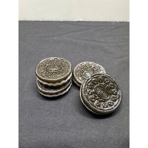 Vintage Style Decorative Oreo-Like Cream Filled Cookie Pretend Play Food Set Of